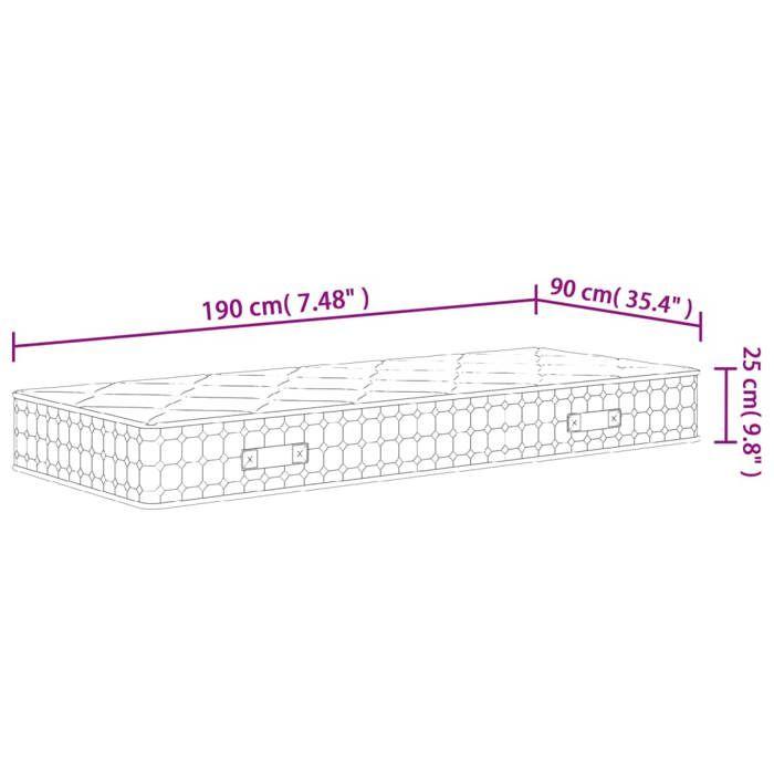 VidaXL Pocket Spring Mattress Medium Firmness 90x190 Cm 372837