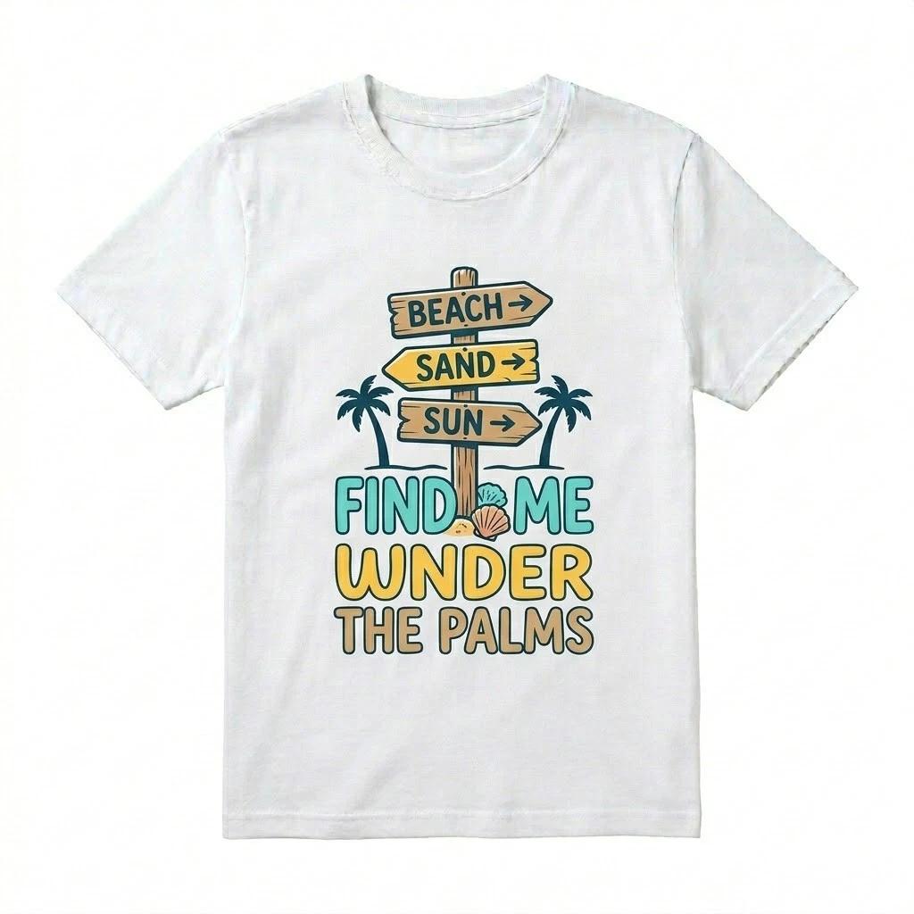 Find Me Under The Palms Shirt, Tropical Beach Tee, Summer Vacation Gift for Her XXL