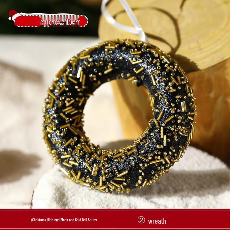 YIXI Black Gold Christmas Ornaments