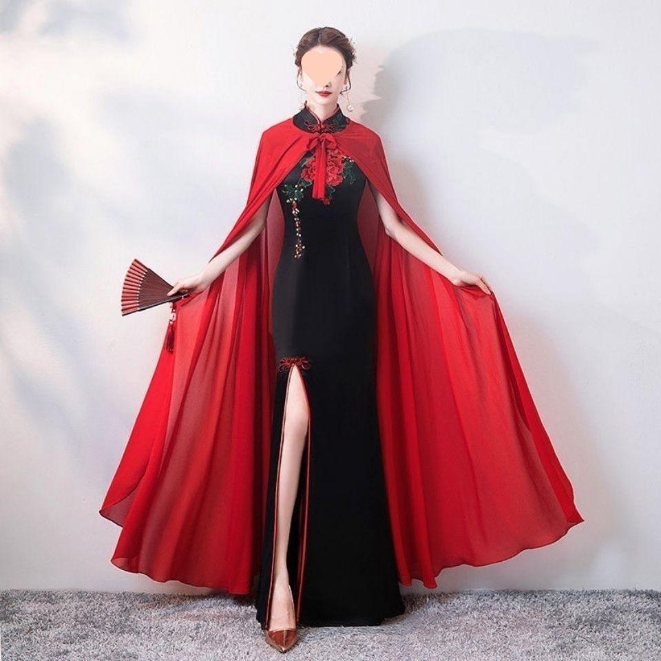 

Hanfu Cape Cloak Shawl: Ancient Style Costume for Students and Adults - Perfect for Spring, Summer, Autumn, Photos, Choir, and Photography. S fits ~150cm (length 120cm)