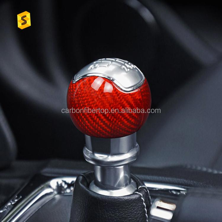 ES Carbon Fiber Accessories Cover Car Interior Accessories Gear Shift Knob for Ford Mustang Carbon Fiber Trim красный