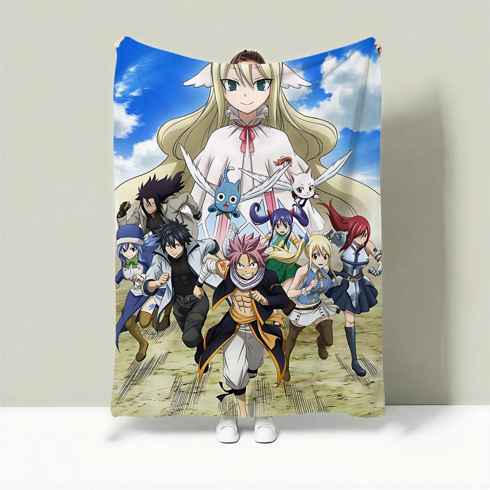Anime F-Fairy Tail Throw Lightweight 240g Flannel Blanket Soft Skin-friendly for Summer Cooling 75cmx90cm