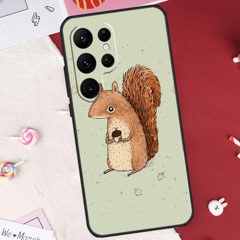 Cartoon Squirrel Case For Samsung Galaxy S26 Ultra S23 S22 S21 S20 S24 S25 Ultra S10 Plus S25 FE Cover Shell