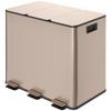 45L Triple Compartment Stainless Steel Bin With Deodoriser Holders Gold Tone