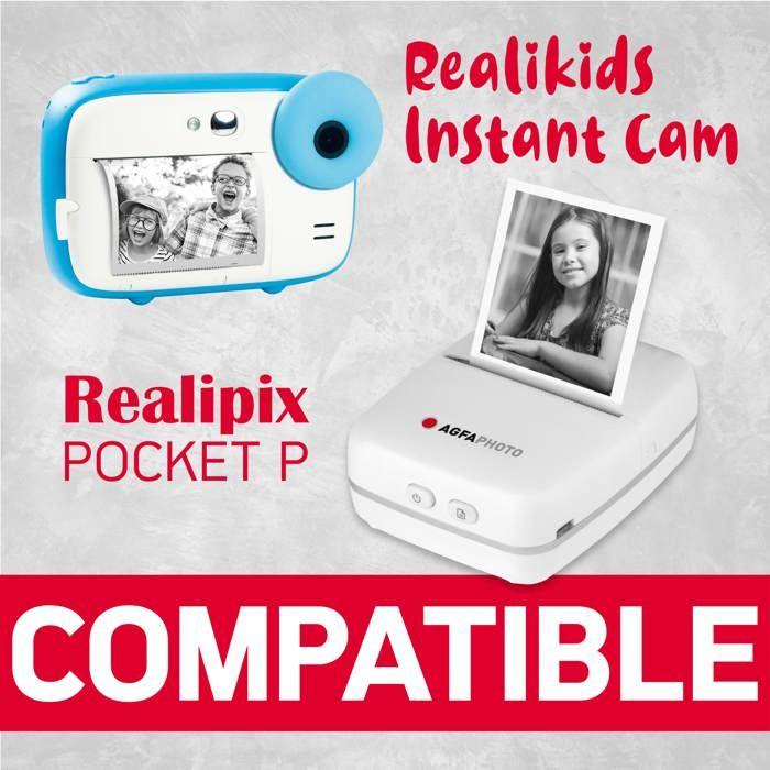 AGFA PHOTO ATP3WH - Pack 3 Rouleaux Papier Thermique 57x30 mm, impression Noir Blanc - Compatible Realipix Pocket, Realikids Instant