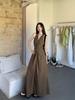 Private Style Womens Summer Aline Sleeveless Dress With V Neck And Twist Front For Casual Wear