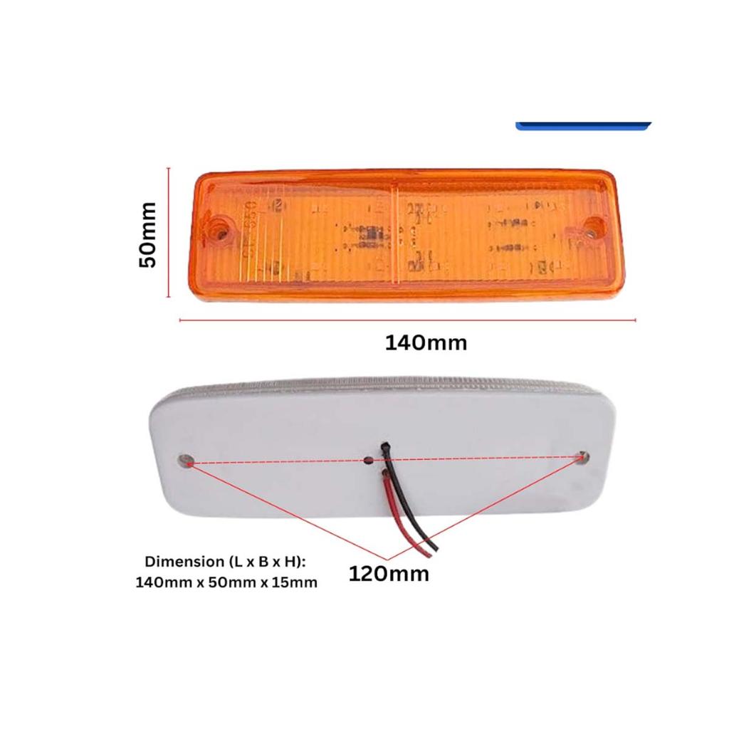 LED Side teardrop marker lights 6 Super Bright LEDs for Truck Trailers Lorries Bus and Other Commercial Vehicles 12v (Amber)