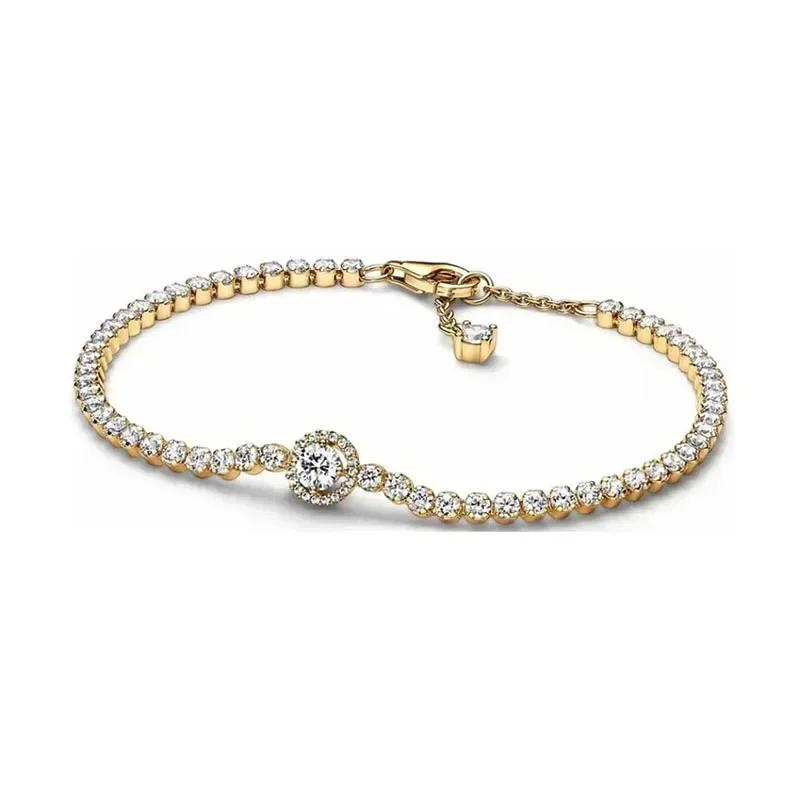 925 Silver New Exquisite Heart-shaped All Zirconia Tennis Bracelet Shiny Luxurious Charm Bracelet Holiday Surprise Gift