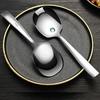 Long Handle Stainless Steel Square Head Design Thickened Soup Spoon Round Spoon Dinner Shovel and Spoon Cooking Tableware4