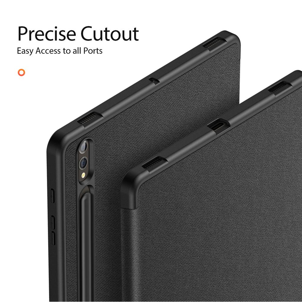 DUX DUCIS Domo Serie für Samsung Galaxy Tab S10+/S9+/S9 FE+ Hülle Dreifach faltbarer Ständer Lederabdeckung Auto Wake/Sleep