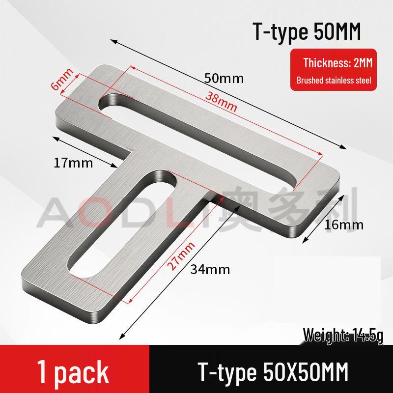 Stainless Steel 90° Movable L-Shaped Corner Bracket with Long Hole for Shelf Support