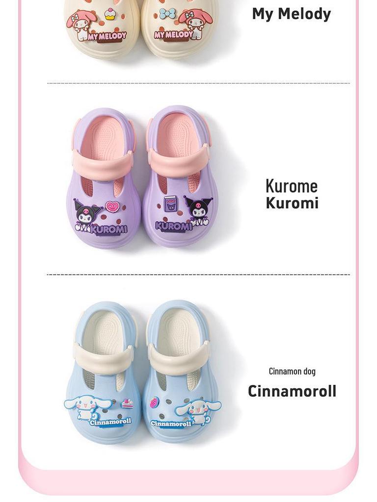 Cartoon Cute Squishy Summer Sandals for Girls - Two-Way Hole Shoes