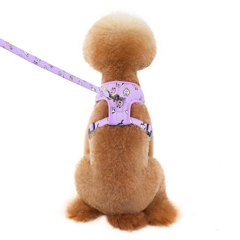 Special Pet Pet Leash Dog Leash Dog Cat Pet Leash Chest Strap Dog Leash Set Flower Fighting Chest Strap S