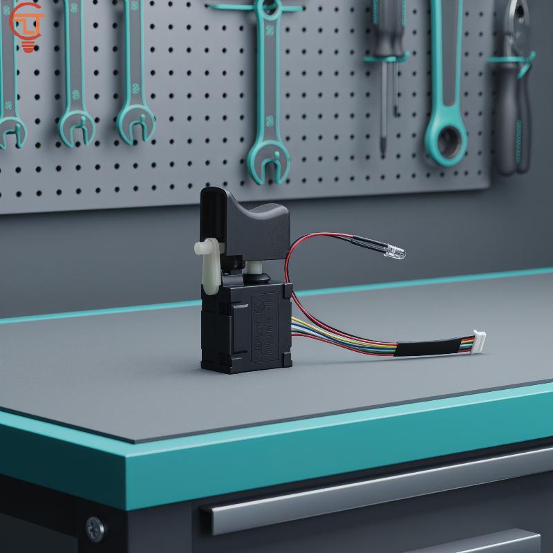 1 Stück Akku-Bohrmaschine Geschwindigkeitsregelung Bürstenloser Druckknopf-Auslöser Elektrischer Bohrmaschinen-Schalter Mit Kleiner Leuchte Elektrowerkzeugteile