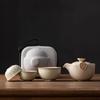 Portable Ru Kiln Kung Fu Tea Set: One Pot, Three Quick-Brew Cups, Perfect for Corporate Gifts