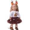 Long Sleeved Doll Clothes Christmas Christmas Suit Doll Dresses 18 Inch  Girl Toy