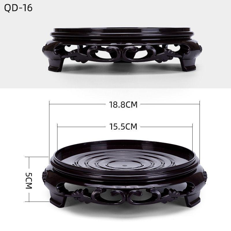 Verdicktes rundes Vasen-Tablett für Blumentöpfe & Aquarien mit einzigartigen Steinen