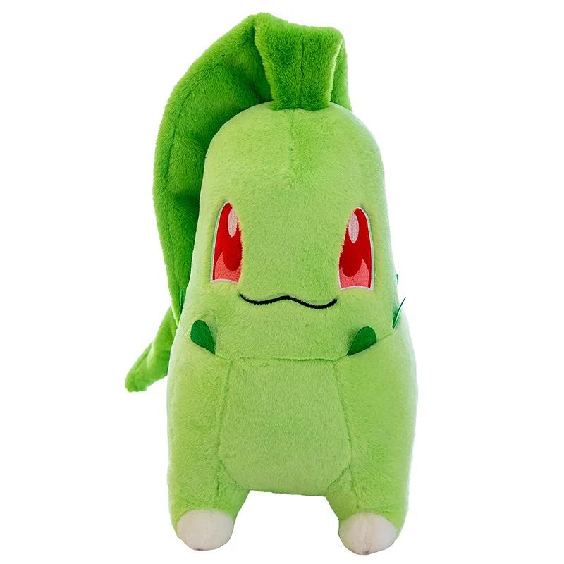30/45cm Pokemon Chikorita Plush Doll Soft Stuffed Cartoon Chikorita Toys Kawaii Japan Anime Elf Plush Birthday Gift For Kids 30cm зелёный