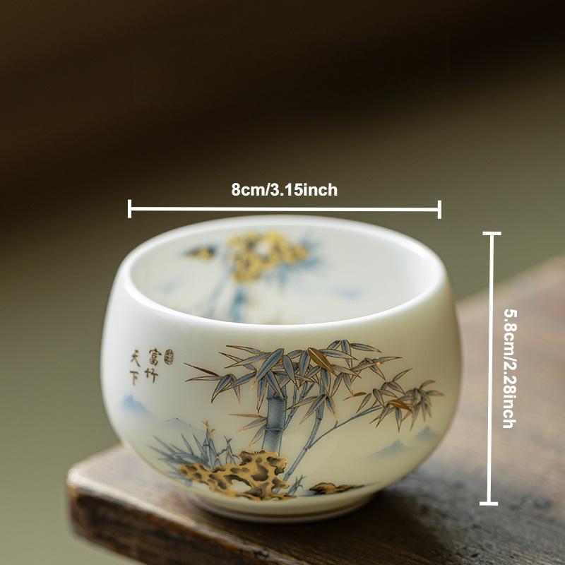 Nefritová čajová miska ze suetu Ručně vyráběné japonské keramické čajové misky Porcelánová ochutnávací čajová souprava pro domácnost Čínské kung-fu čajové nádobí Mistrovské šálky Dárková krabička