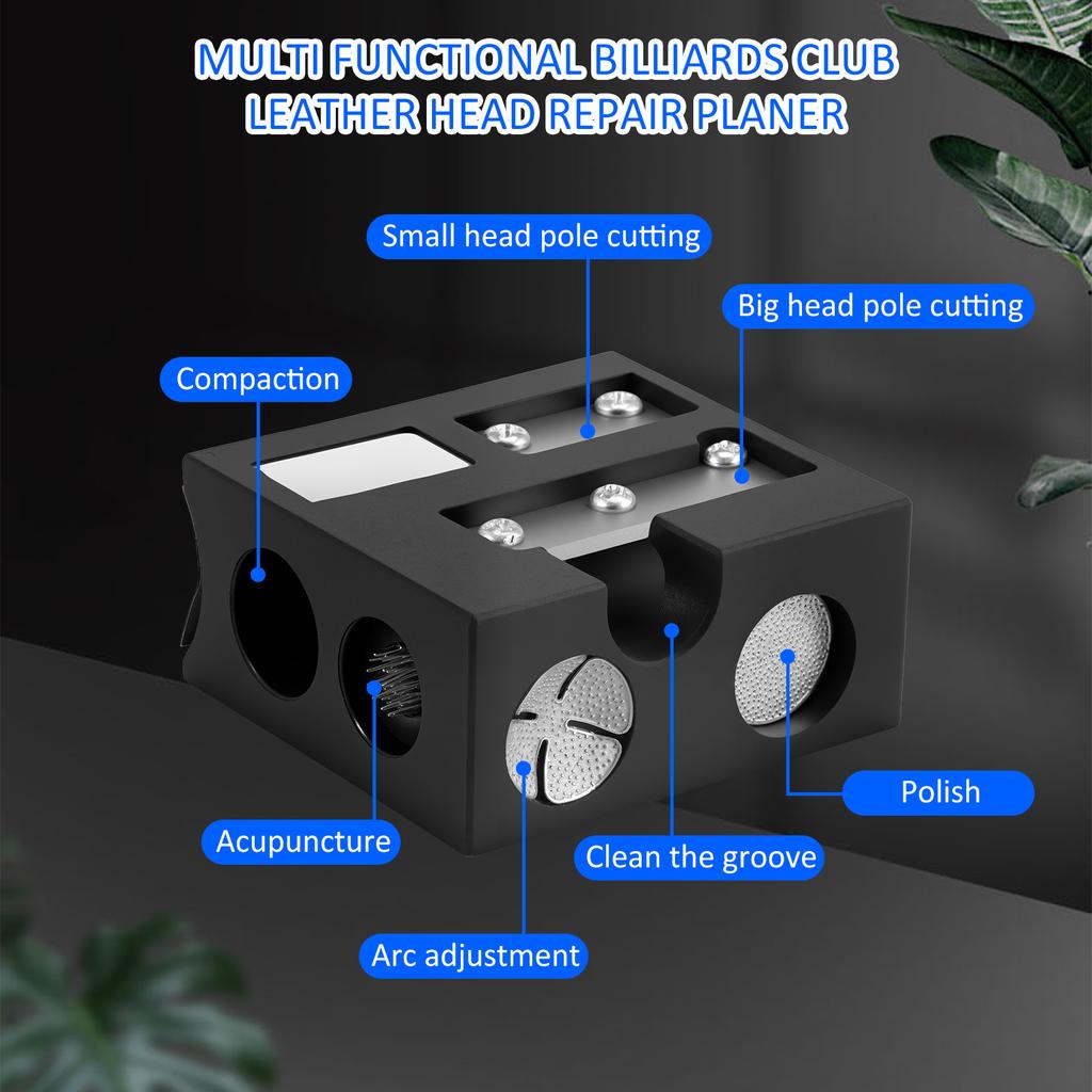 11 In 1 Billiards Cue Head Shaper Multi-function Pool Cue Tip Grinder Protable Billiard Cutting Repair Tool Billiard Accessories