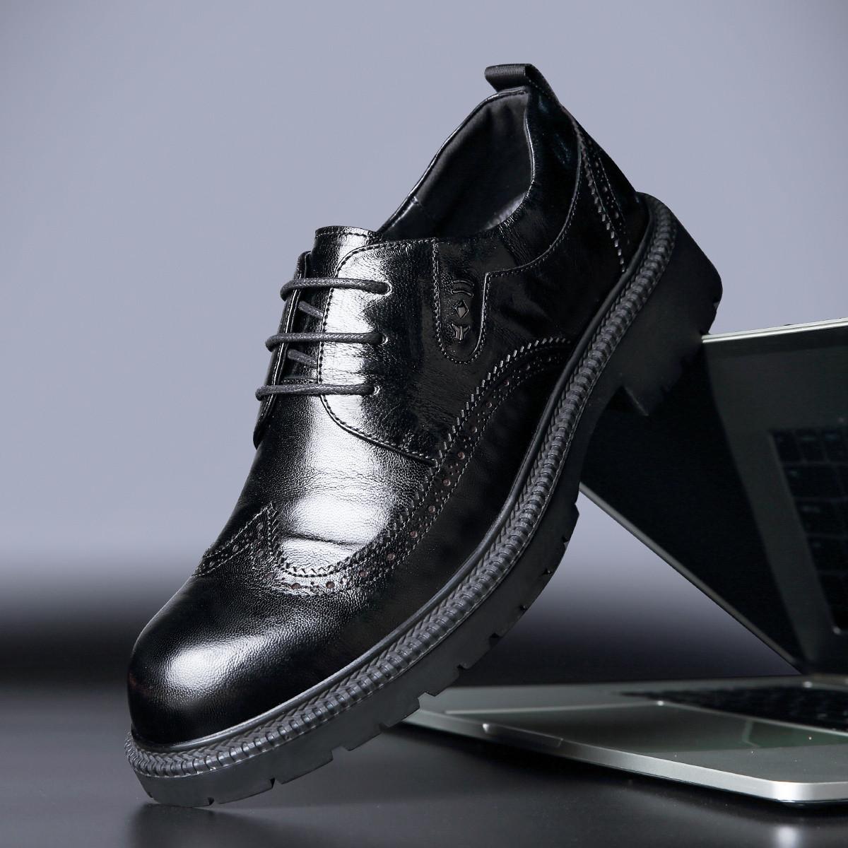 

2025 men s leather shoes high-end men s shoes first layer sheepskin Brock leather shoes men s business leisure British style 43