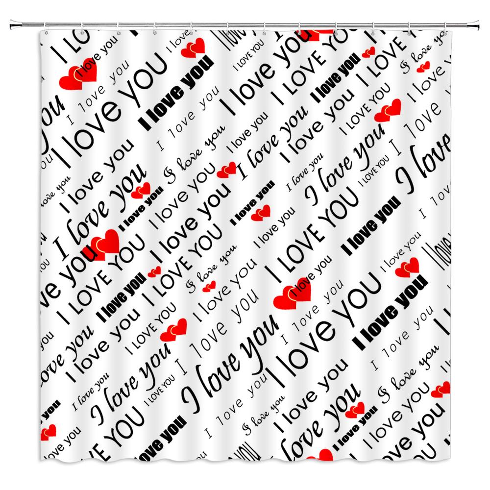Home Decor Pink Couple Shower Curtain Shower Curtain Waterproof Fabric Modern Love Romantic Shower Curtain Bathroom Decor
