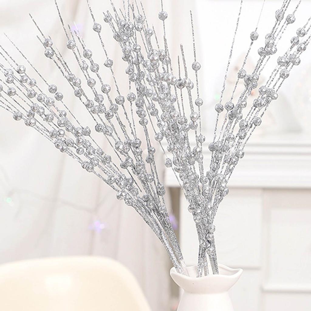 Pack Of 10 Christmas Tree Decorative Stems Artificial Plant Branches Flower Bouquet Decoration Holiday Vase Fillers