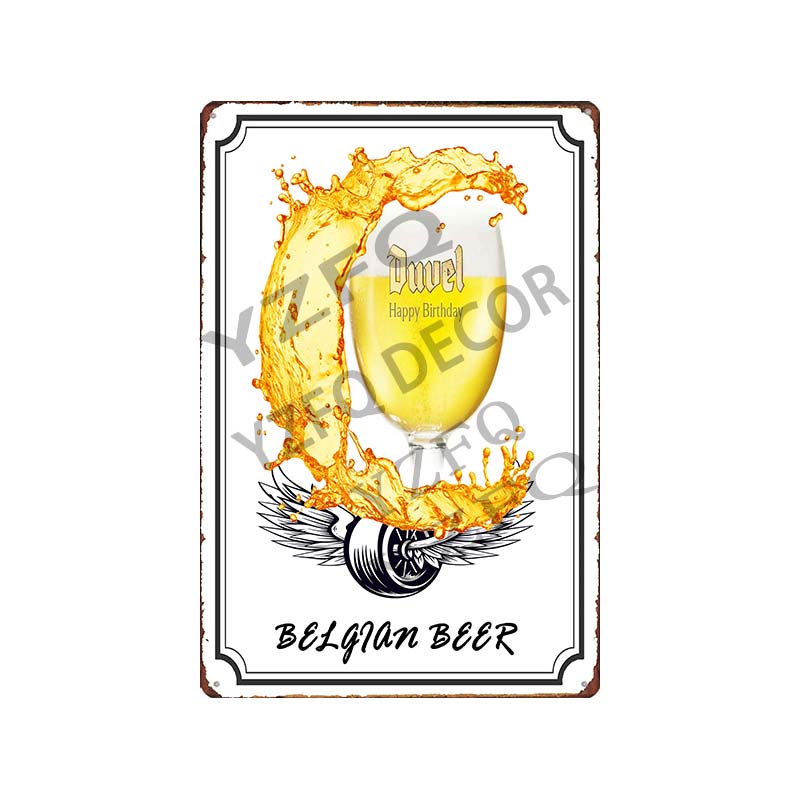 Hoegaarden Orval Chouffe Birra Vintage Segni Metallici Lattina Targhe Per Muro Bar Decorazioni Casa Pub Cucina Caffè Poster 30X20CM DU-8619B
