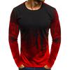 Men Gradient Color Long-Sleeve Beefy Muscle  Basic Solid  Blouse Tee Shirt Top