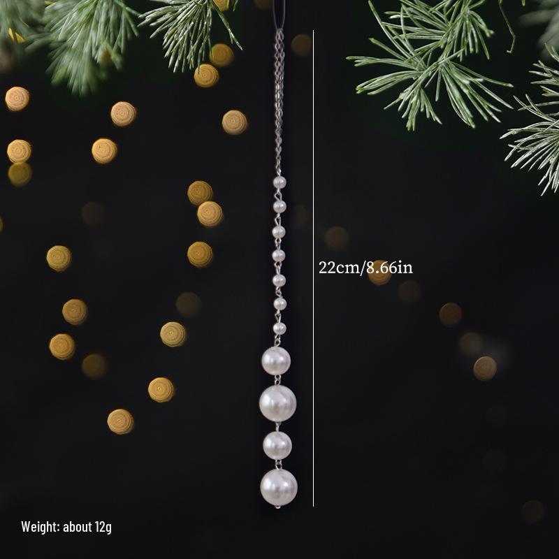 Hexagonal Pearl Snowflake Ornament for Christmas Tree & Home Decor