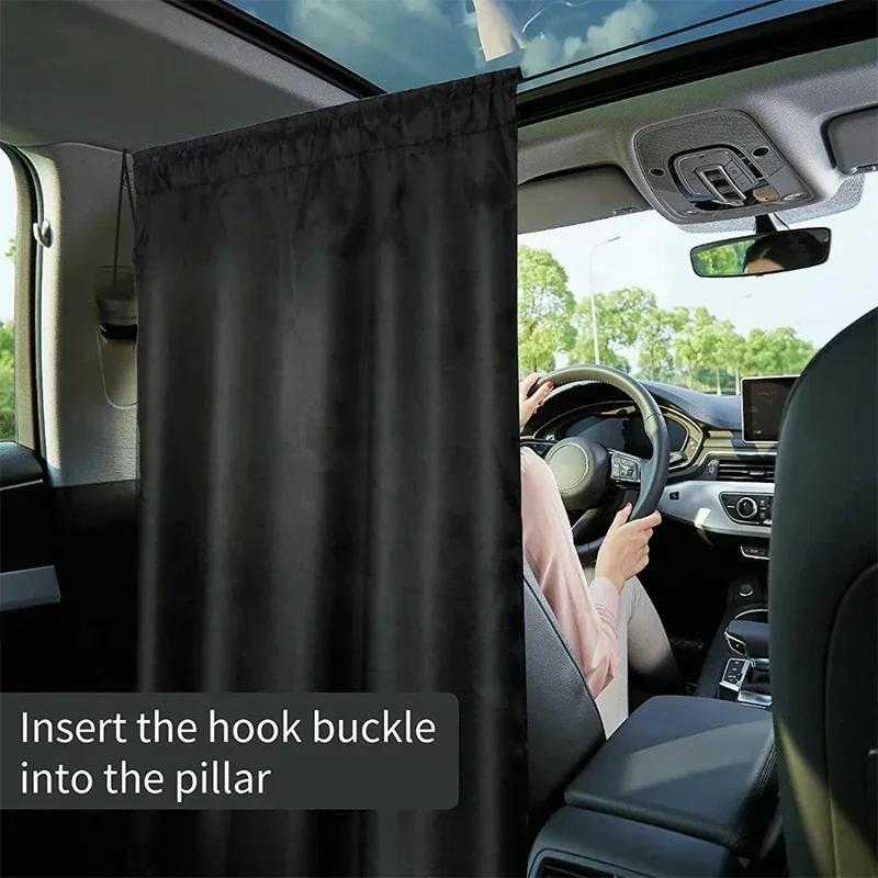 Sealed Car Isolation Curtain - Commercial Vehicle Taxi Cab Partition Protection Air-Conditioning Sunshade Privacy Curtain