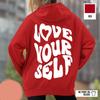 Women's Harajuku Fleece Hoodie with Back Letter Print