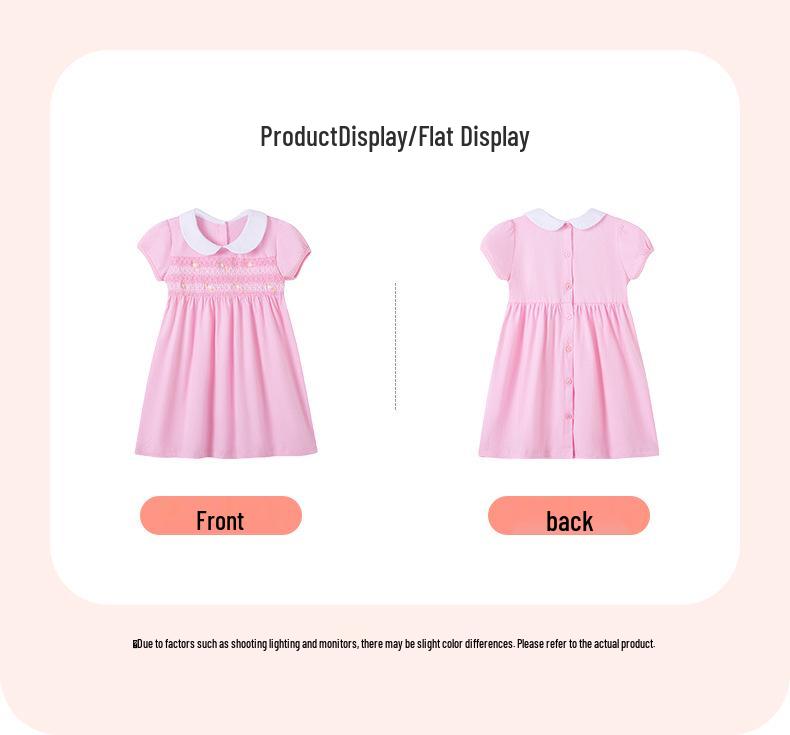 Little Maven Kids' Summer Knit Dress - Euro-American Style Short Sleeve Lapel