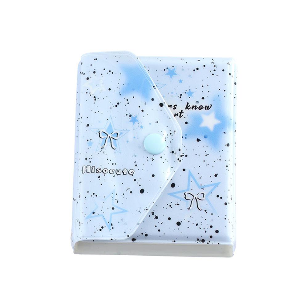 

Ins Star Binder Альбом Star Shpae Cards Collections Книга 40 Карманов Splash-ink Фотоальбом Настольный фиолетовый