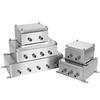 304 Stainless Steel Waterproof Junction Box, Dustproof & Corrosion-Resistant, Three-Proof UK Terminal Box for Outdoor Use.