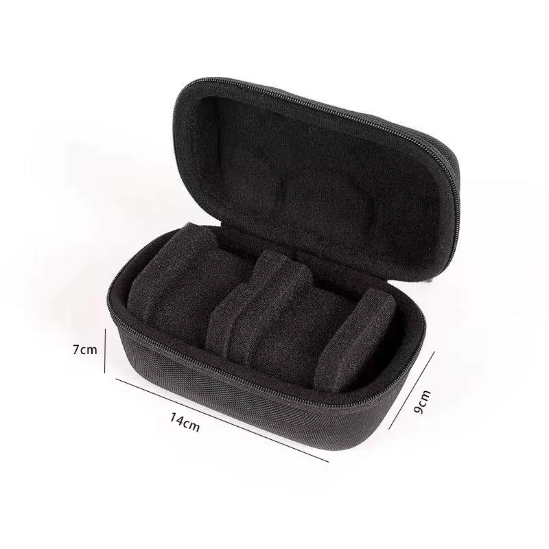 5-Slot Black Nylon Watch Travel Case - Protective Storage Organizer with Watch Pillow, Display Cabinet, and Holder Watch Case