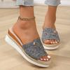 Women's 2025 New Style Wedge Sandals with Thick Soles and Mid-Heel Casual Beach Fish-Mouth Strappy Sandals In Plus Sizes