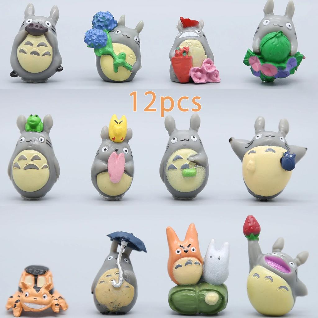 5pcs figure Amine totoro Mini Statue Cute Toys Room Ornaments Kawaii Figures Toy Kid Gifts Collecctibles