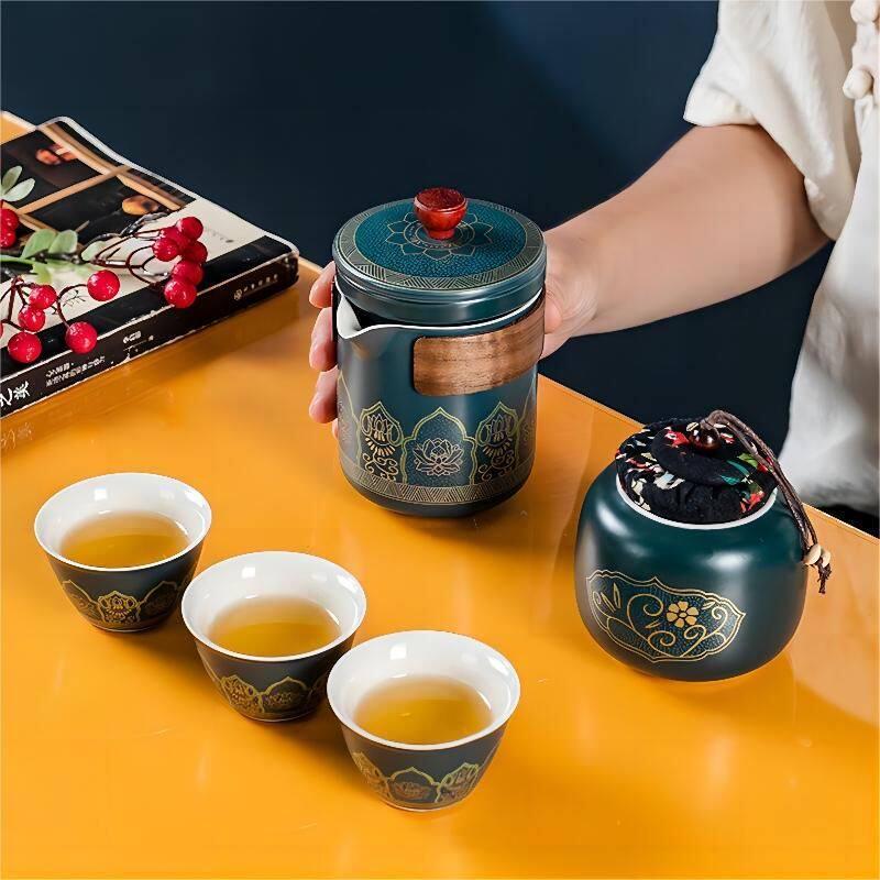 Ceramic Portable Travel Tea Set