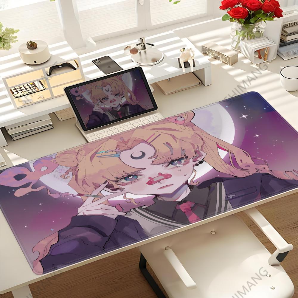 Anime Sailor Moon Mouse Pad Gaming Keyboard Accessories Mousepad Hd Print Xxl Size Kawaii Girl Nonslip Officer Desk Mat Laptop