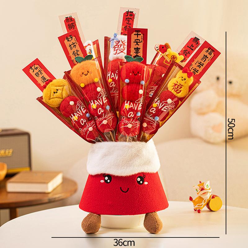 Christmas 2026 Plush Tanghulu Creative New Year Gift New Year'S  Decoration Ornament Tanghulu Bouquet Gift Photography Props
