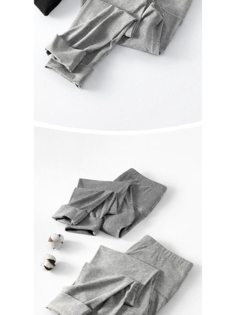 Men's Slim High-Waist Cotton Thermal Trousers - Autumn/Winter Collection