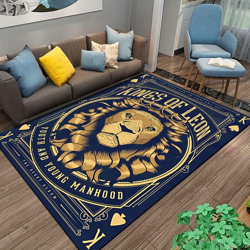 Kings of Leon Youth and Young Manhood Album Poster Lion King Spades Gold Art novelty floor mat rug for office studio entryway decor