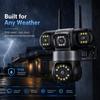 YOOSEE Ai APP Camera Outdoor Waterproof HD 6MP WIFI IP CCTV Night Vision Two-Way Intercom Smart Camera PIR Mobile Tracking Three Lens Camera