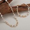 S925 Sterling Silver Natural Freshwater Pearl Color Treasure Item Women'S Trend Handmade String Irregular Bead Silver Versatile Earrings