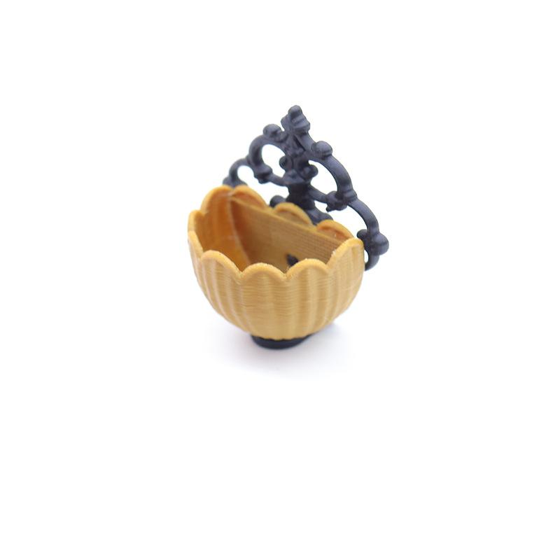 1Pcs 1 12 Dollhouse Wall Mounted Storage Shelf with Flower Basket Display for Modern Mini Simulation
