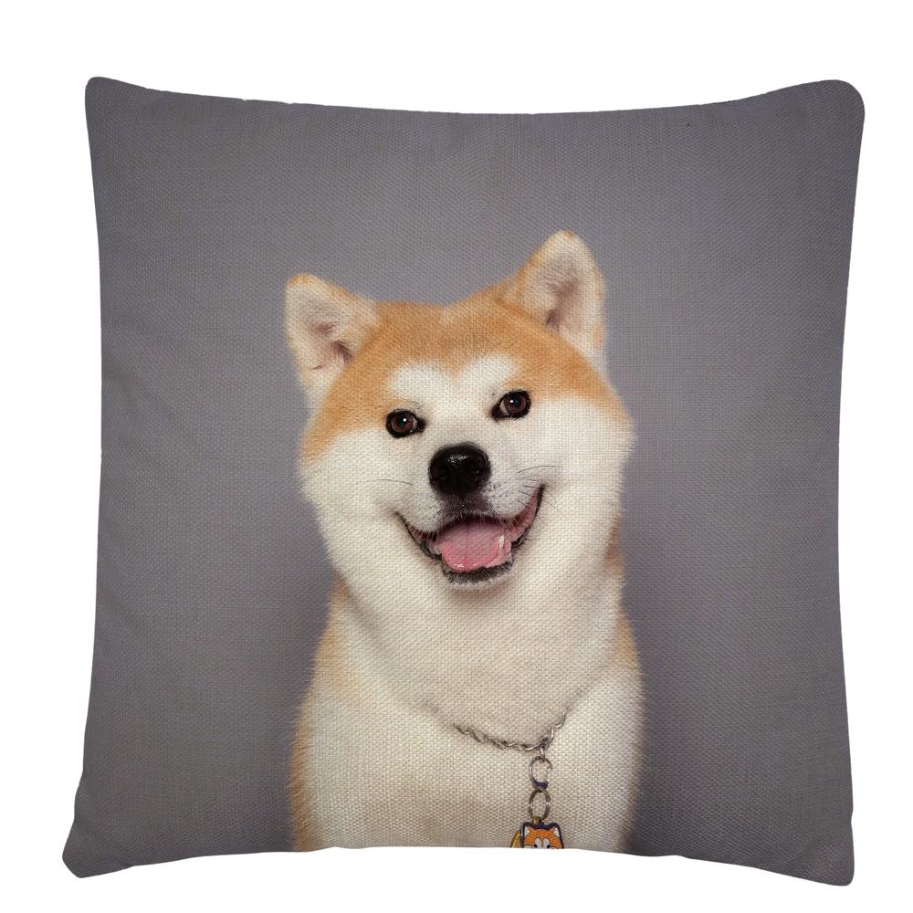 Kissenbezug mit Welpen-/Hunde-Kunstfoto-Muster, Polyester, Kissenbezug, Heim-Sofa-Auto-Dekor