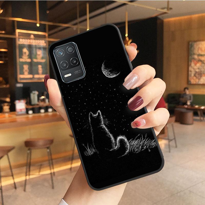 Black Cat Case for OPPO Realme GT 2 Pro X2 Pro XT C25S 8 7 6 Pro 6i Realme GT Master C3 C21 C21Y C11 X3 SuperZoom