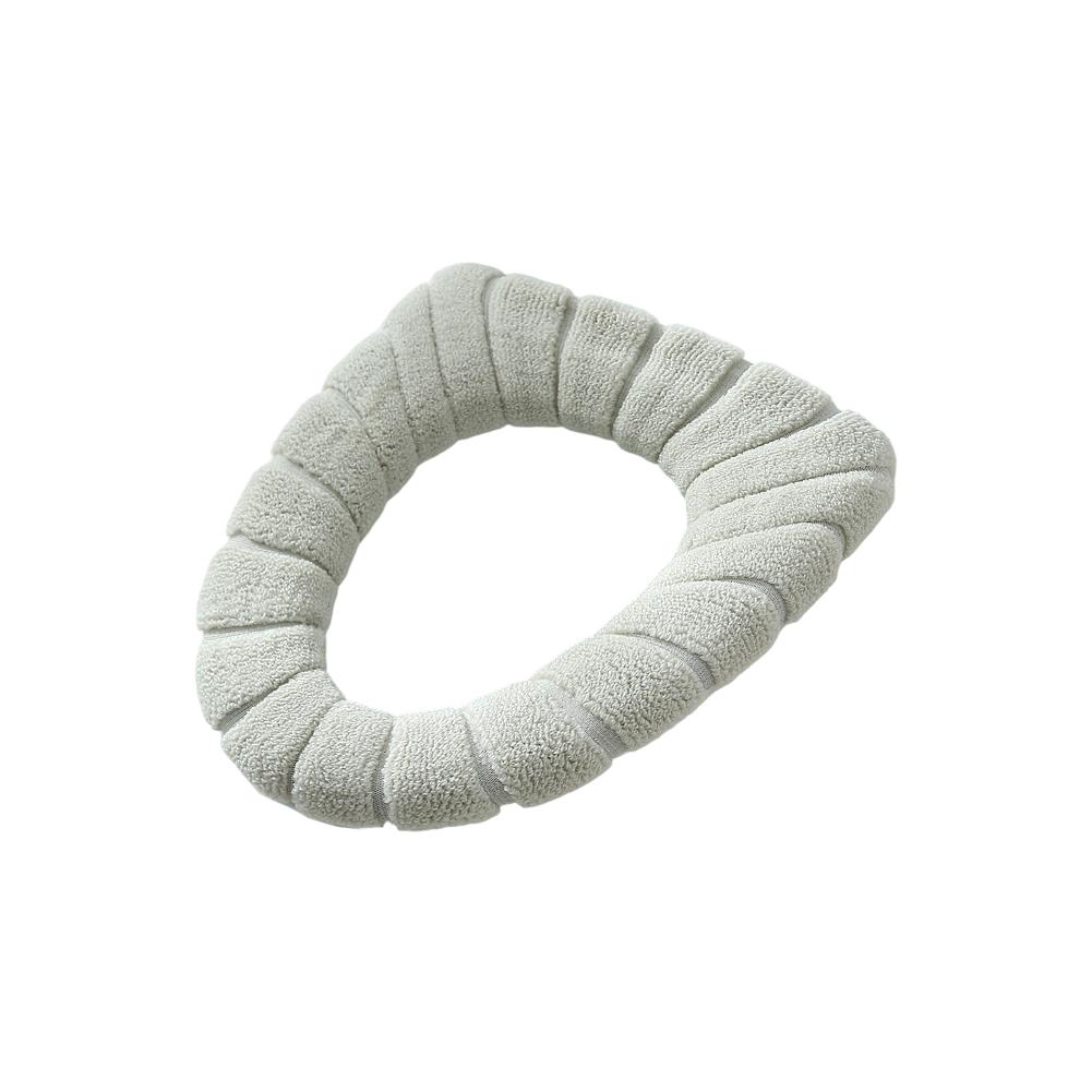 1pc Toilet Seat Cover Bathroom Soft Thicker Warmer Stretchable Washable Cloth Toilet Seat Cover Pads