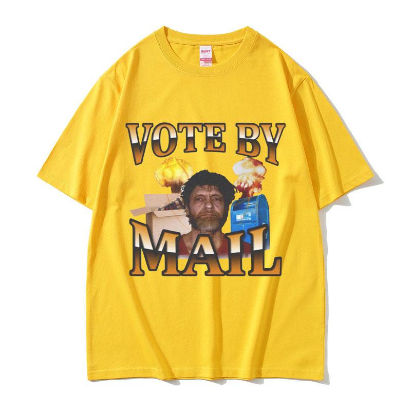 

Vote By Mail Ted Kaczynski Graphic Print T Shirts Women Casual Vintage Short Sleeve T-shirt Hip Hop Summer T-shirt 4XL